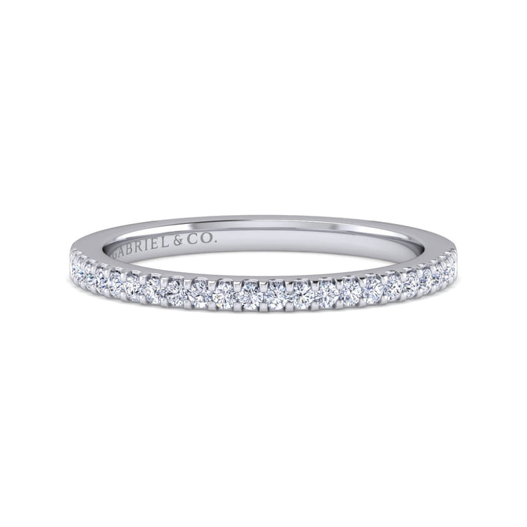 14K White Gold Diamond Matching Wedding Band - 0.16 ct - Shot 1