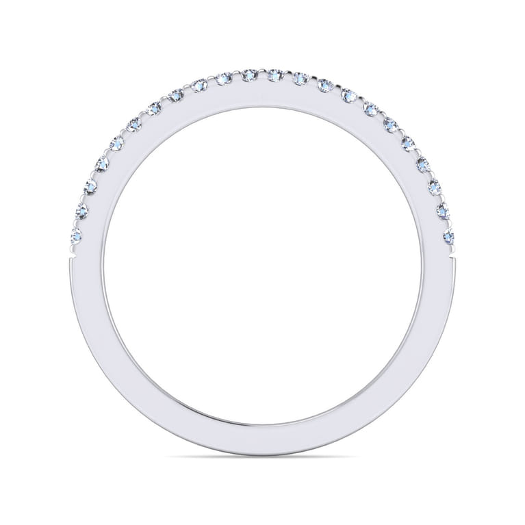 14K White Gold Diamond Matching Wedding Band - 0.16 ct - Shot 2