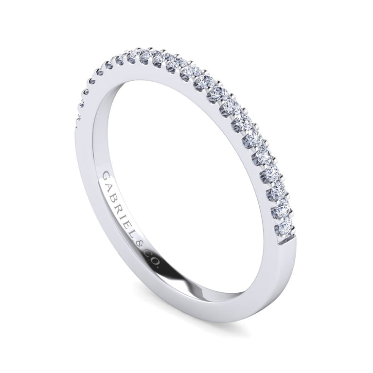 14K White Gold Diamond Matching Wedding Band - 0.16 ct - Shot 3