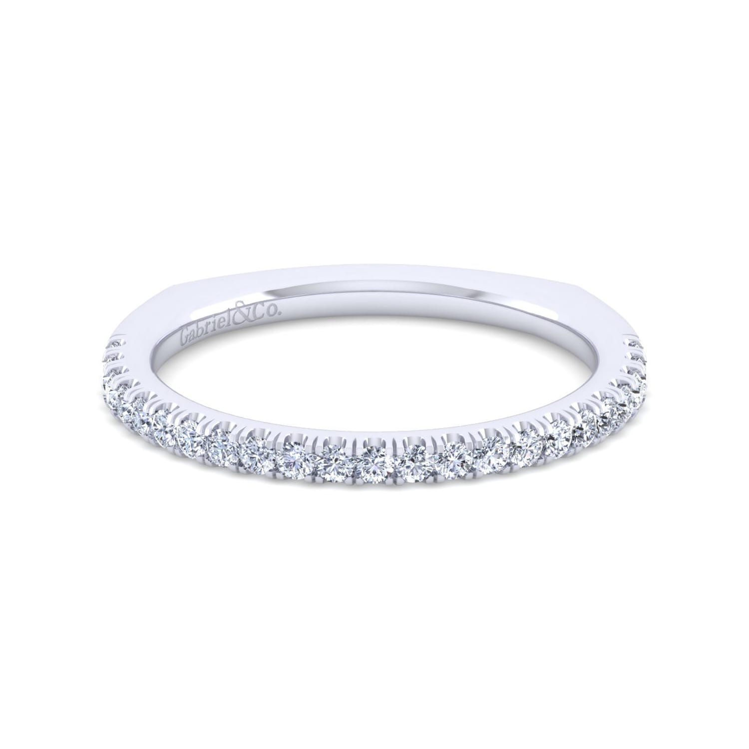 14K White Gold Diamond Matching Wedding Band - 0.27 ct - Shot 1