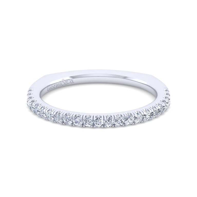 14K White Gold Diamond Matching Wedding Band - 0.27 ct - Shot 1