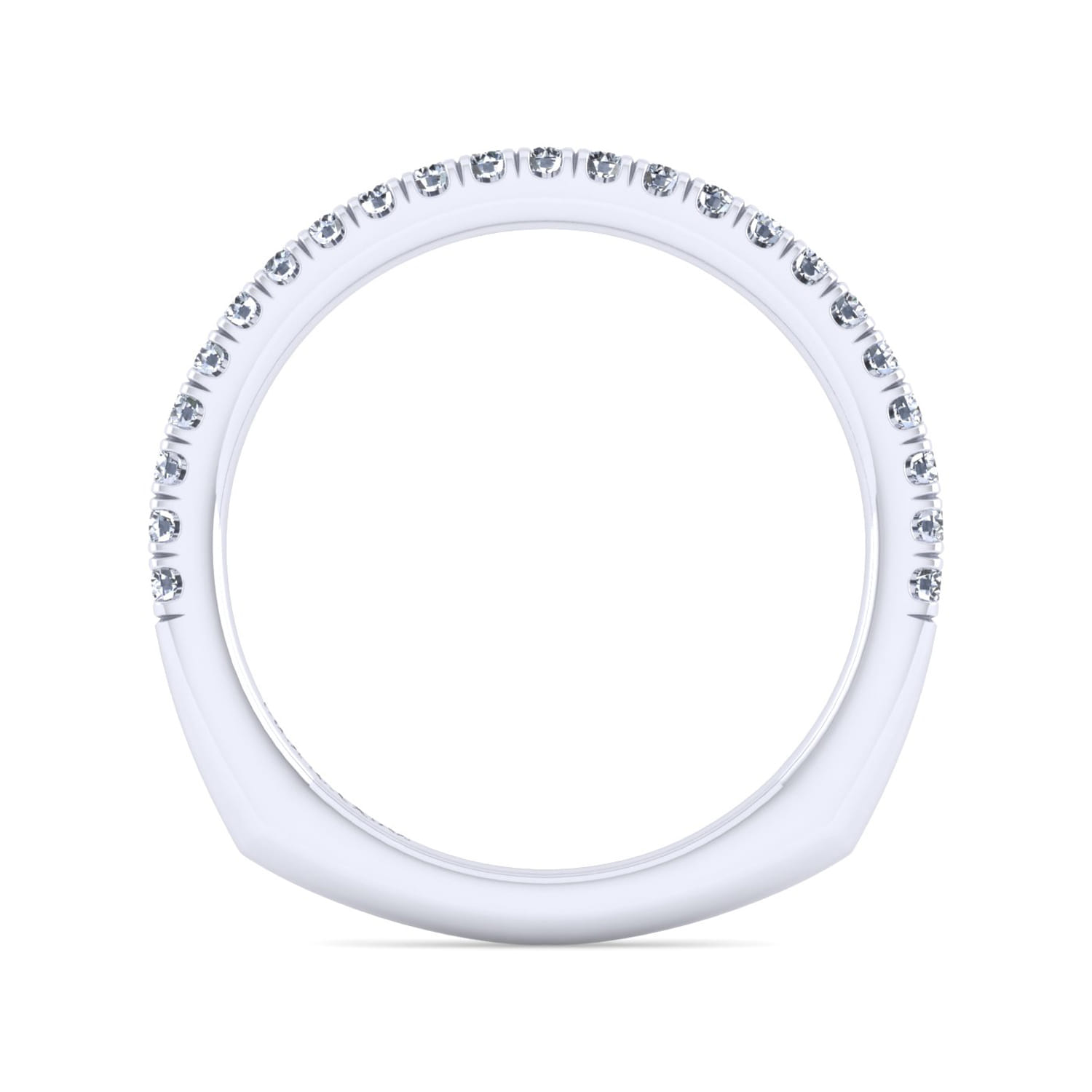14K White Gold Diamond Matching Wedding Band - 0.27 ct - Shot 2