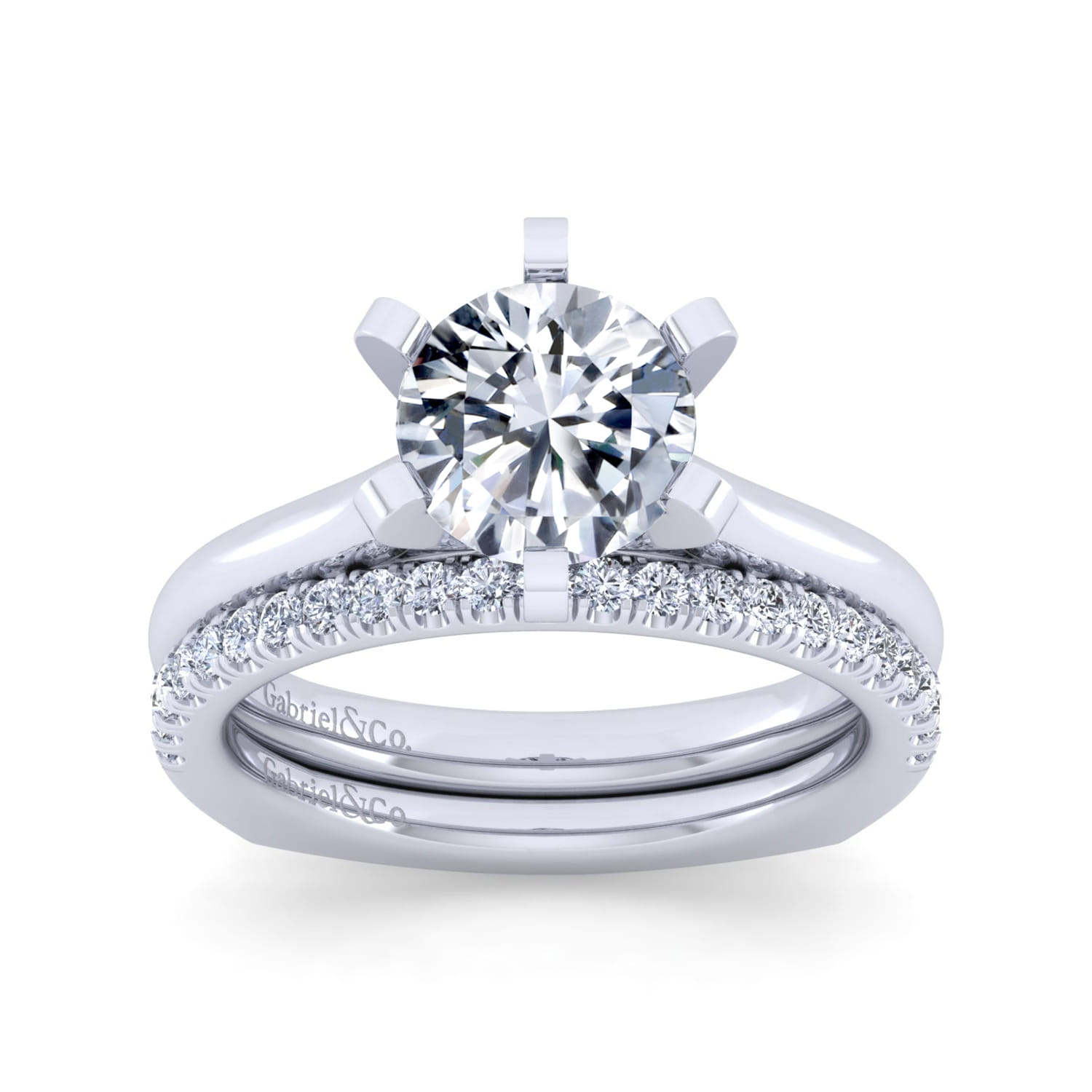 14K White Gold Diamond Matching Wedding Band - 0.27 ct - Shot 4