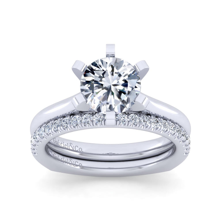 14K White Gold Diamond Matching Wedding Band - 0.27 ct - Shot 4