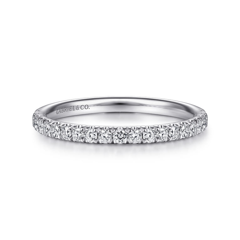 14K White Gold Diamond Matching Wedding Band - 0.3 ct - Shot 1