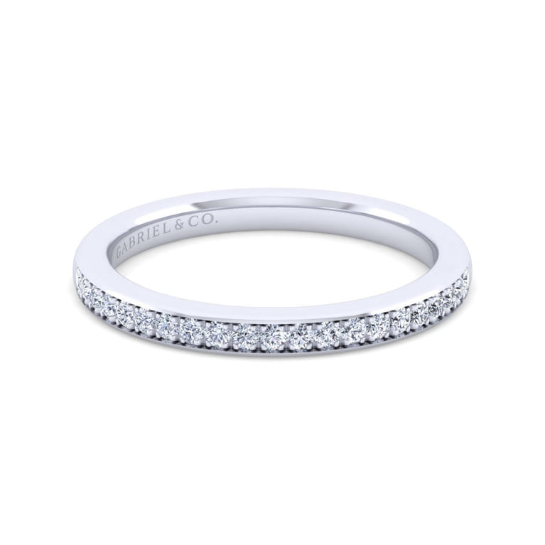 14K White Gold Diamond Matching Wedding Band - 0.2 ct - Shot 1
