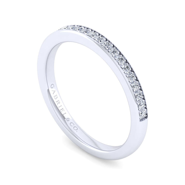 14K White Gold Diamond Matching Wedding Band - 0.2 ct - Shot 3