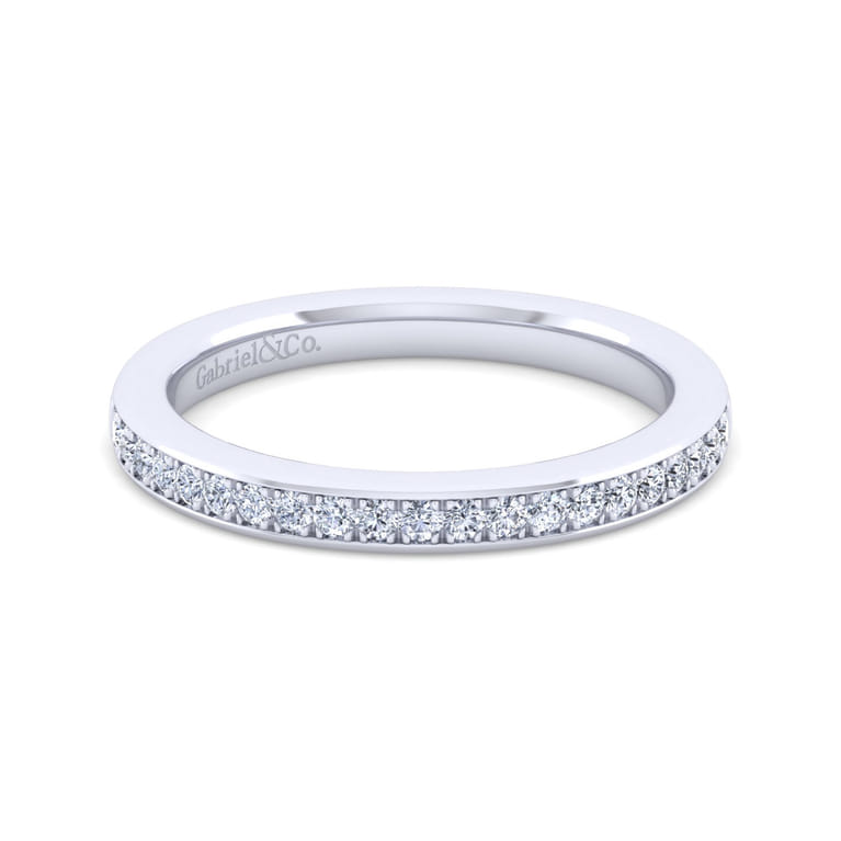 14K White Gold Diamond Matching Wedding Band - 0.2 ct - Shot 1