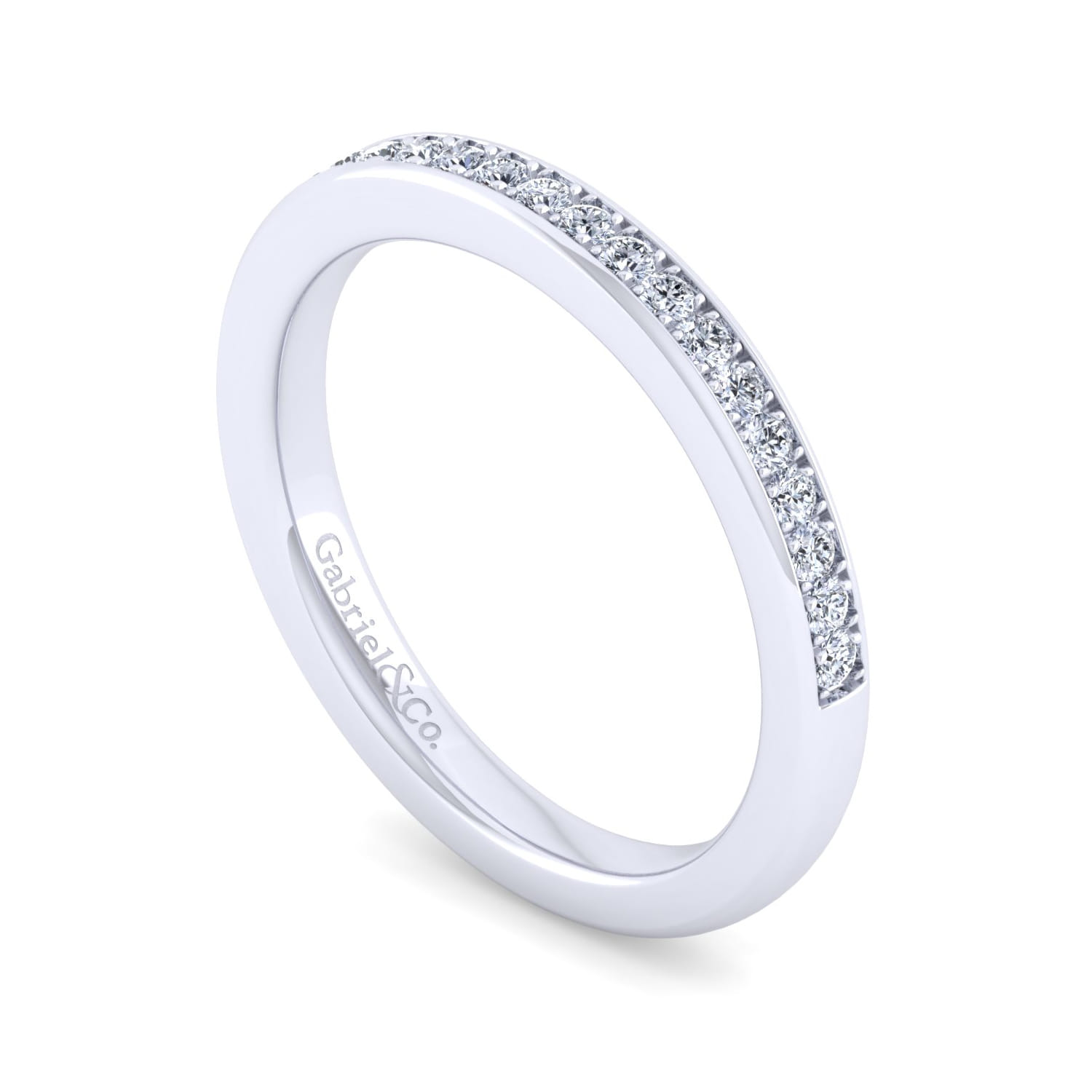 14K White Gold Diamond Matching Wedding Band - 0.2 ct - Shot 3