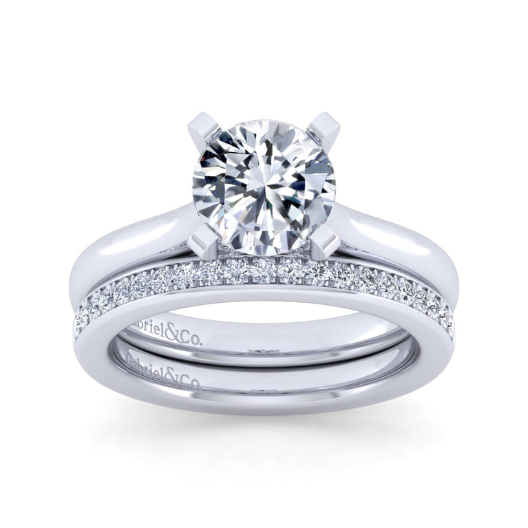 14K White Gold Diamond Matching Wedding Band - 0.2 ct - Shot 4