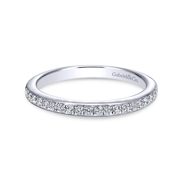 14K White Gold Diamond Matching Wedding Band - 0.2 ct - Shot 1