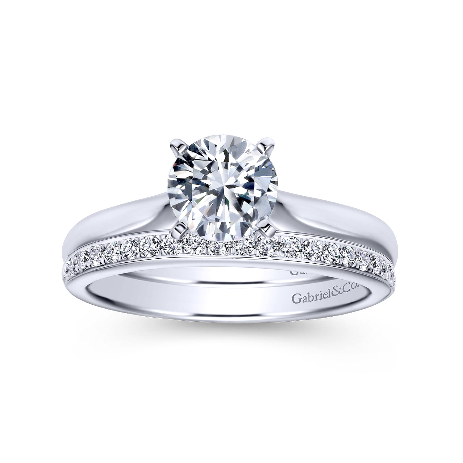 14K White Gold Diamond Matching Wedding Band - 0.2 ct - Shot 4