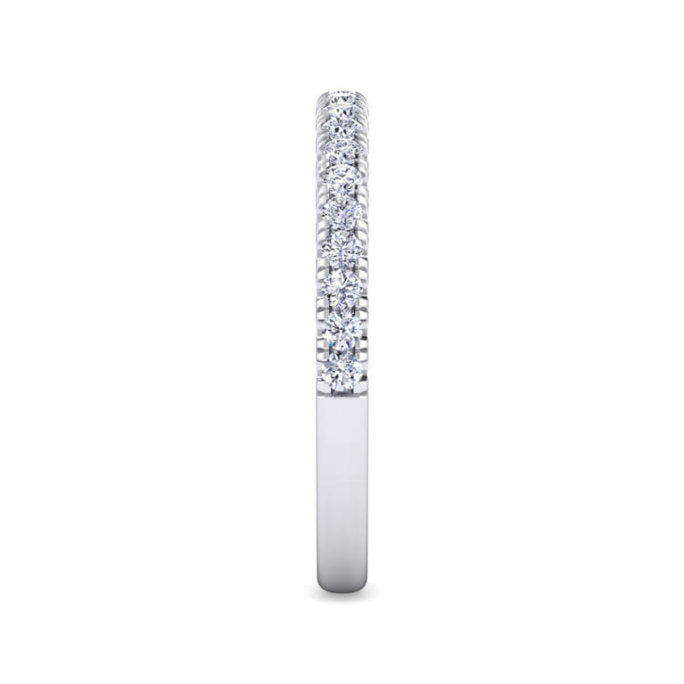 14K White Gold Diamond Matching Wedding Band - 0.35 ct - Shot 4