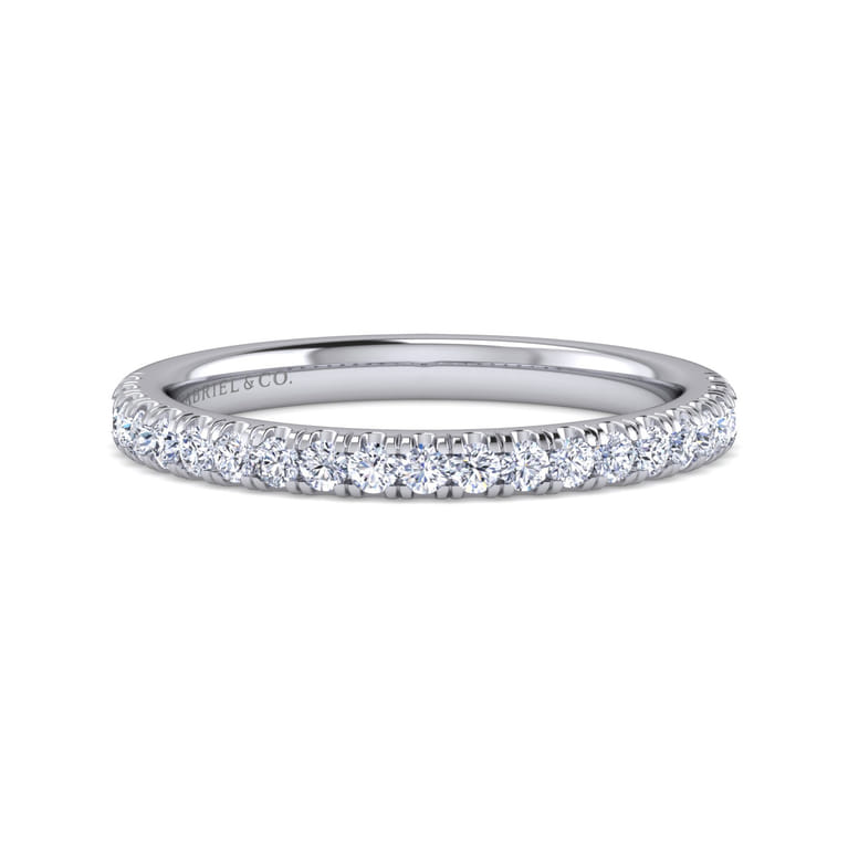 14K White Gold Diamond Matching Wedding Band - 0.35 ct - Shot 1