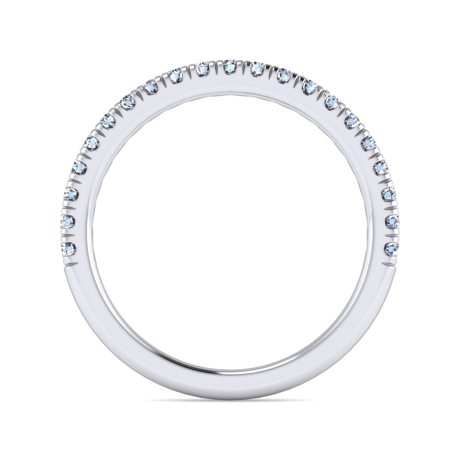 14K White Gold Diamond Matching Wedding Band - 0.35 ct - Shot 2
