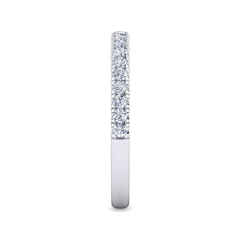 14K White Gold Diamond Matching Wedding Band - 0.35 ct - Shot 4