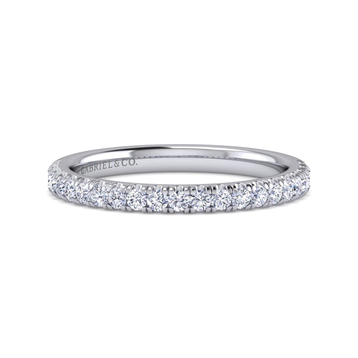 14K White Gold Diamond Matching Wedding Band - 0.35 ct - Shot 1