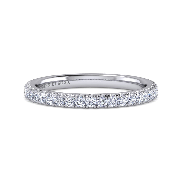 14K White Gold Diamond Matching Wedding Band - 0.35 ct - Shot 1