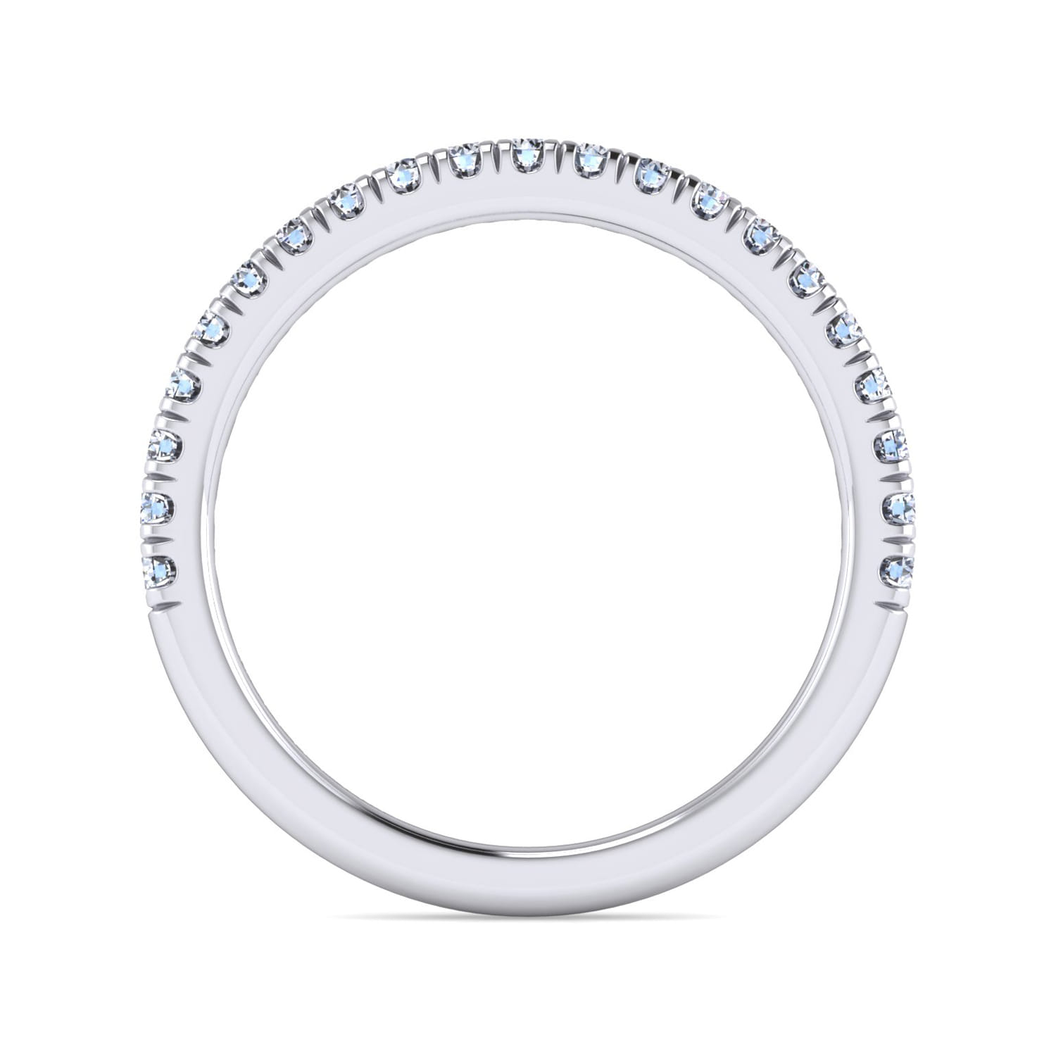 14K White Gold Diamond Matching Wedding Band - 0.35 ct - Shot 2