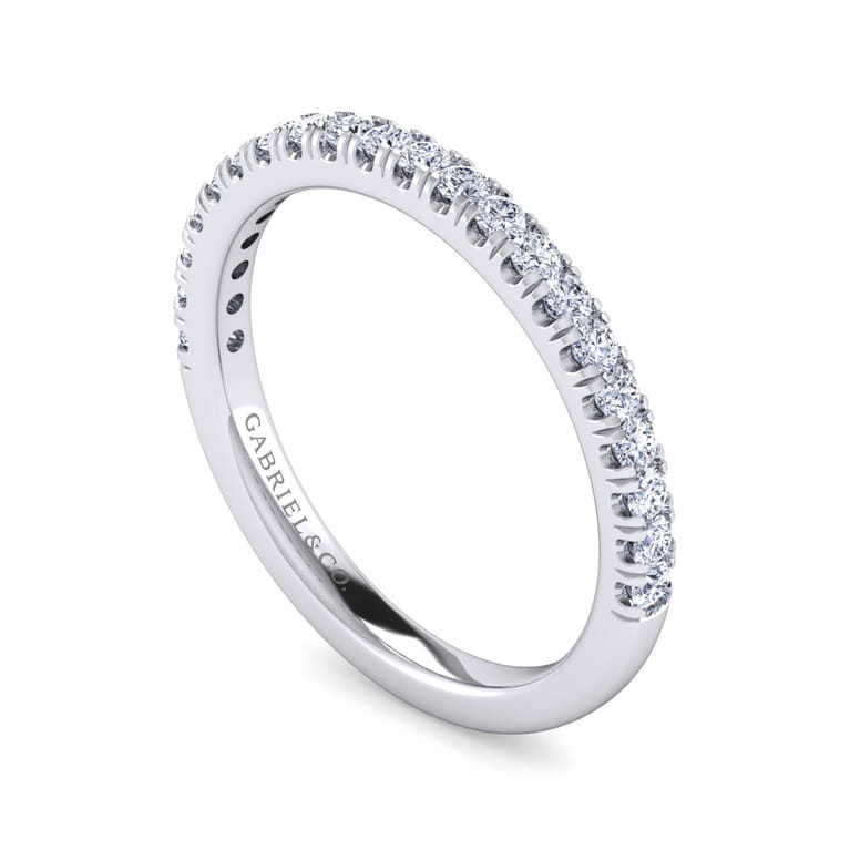 14K White Gold Diamond Matching Wedding Band - 0.35 ct - Shot 3