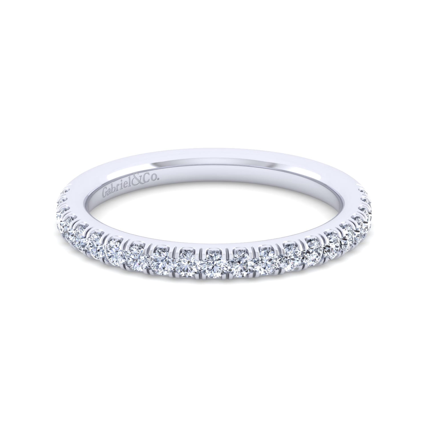 14K White Gold Diamond Matching Wedding Band - 0.36 ct - Shot 1
