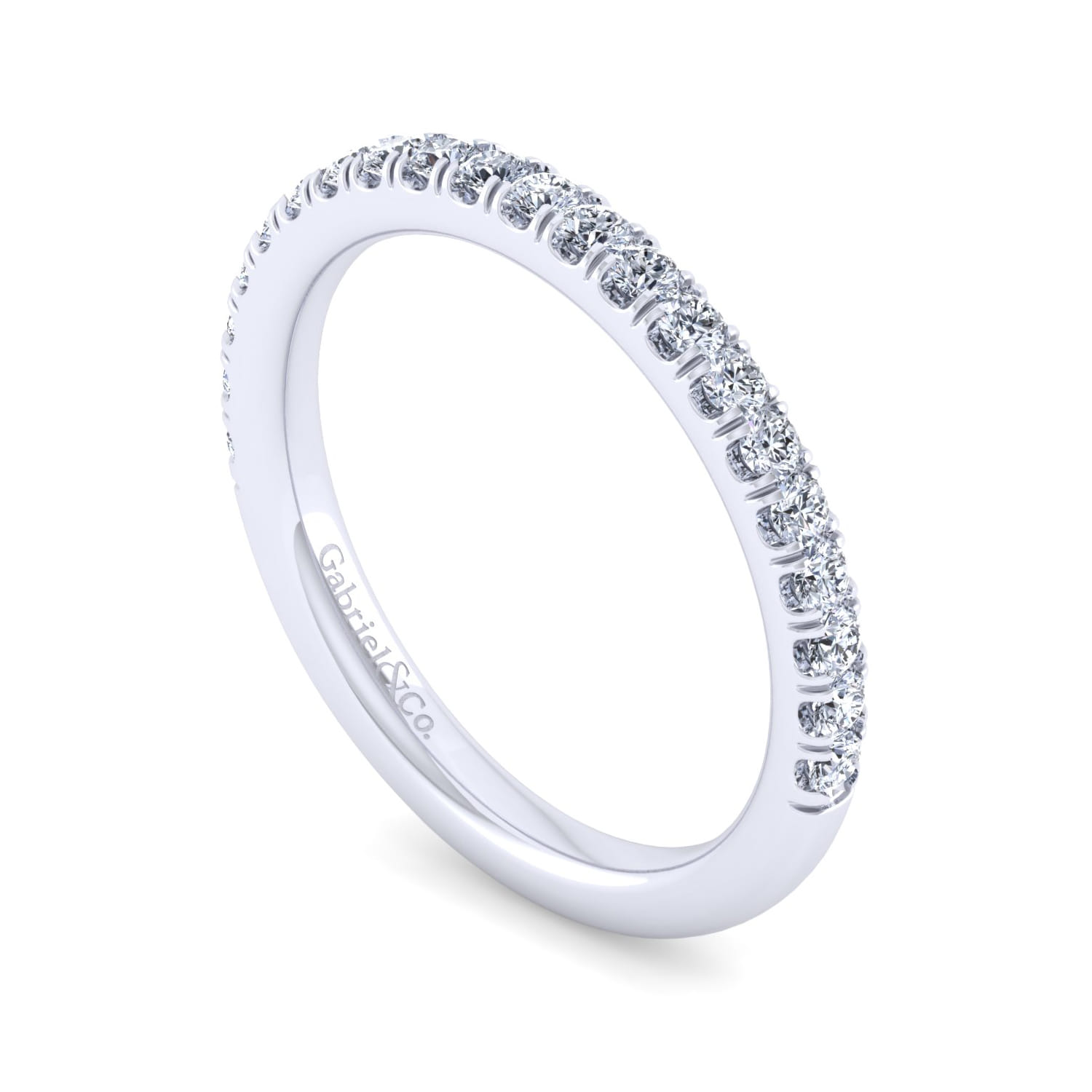 14K White Gold Diamond Matching Wedding Band - 0.36 ct - Shot 3