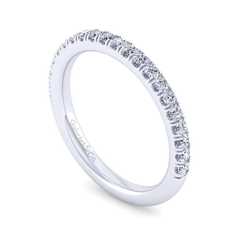 14K White Gold Diamond Matching Wedding Band - 0.36 ct - Shot 3