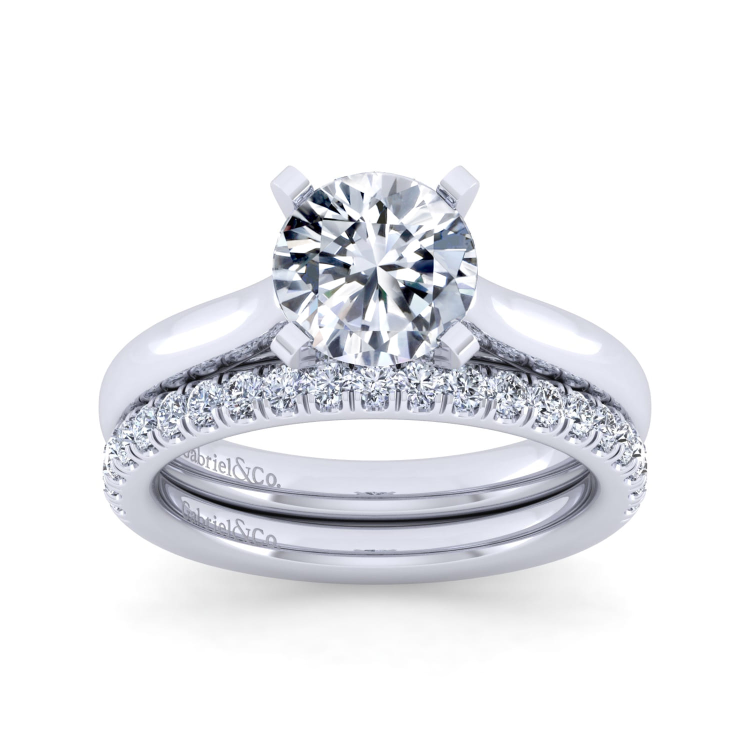 14K White Gold Diamond Matching Wedding Band - 0.36 ct - Shot 4
