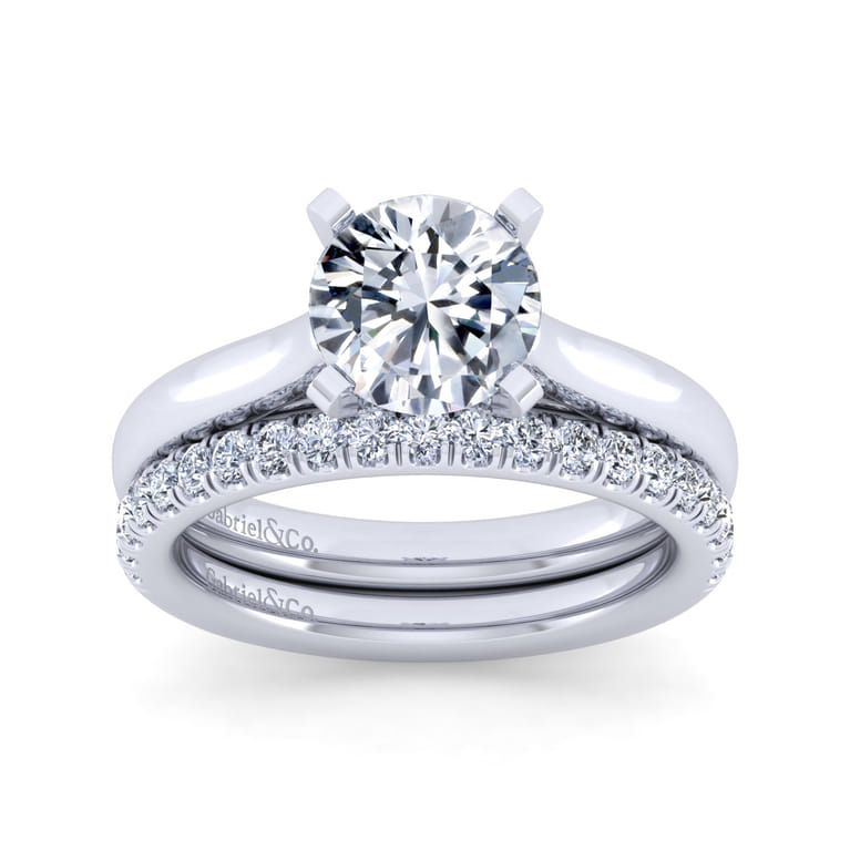 14K White Gold Diamond Matching Wedding Band - 0.36 ct - Shot 4