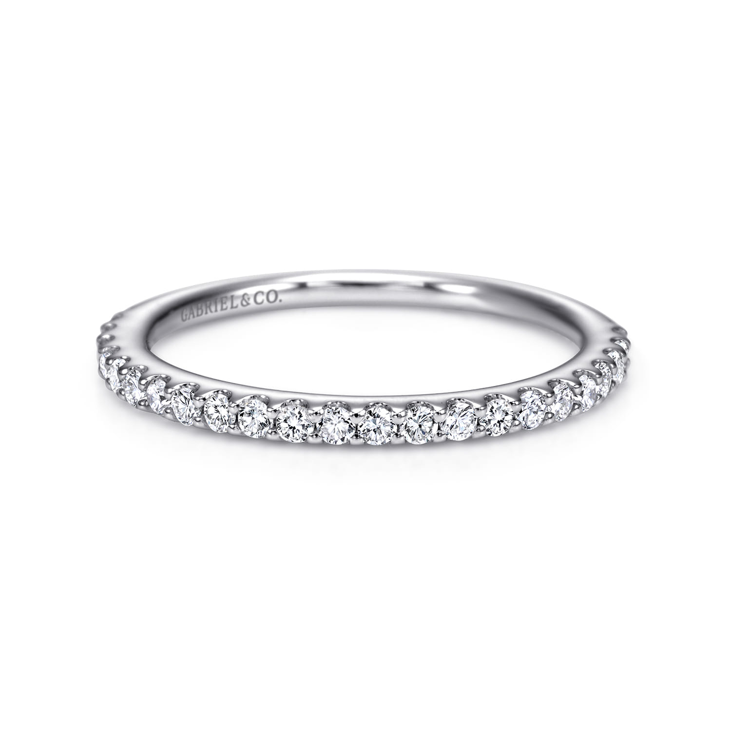 14K White Gold Diamond Matching Wedding Band - 0.27 ct - Shot 1