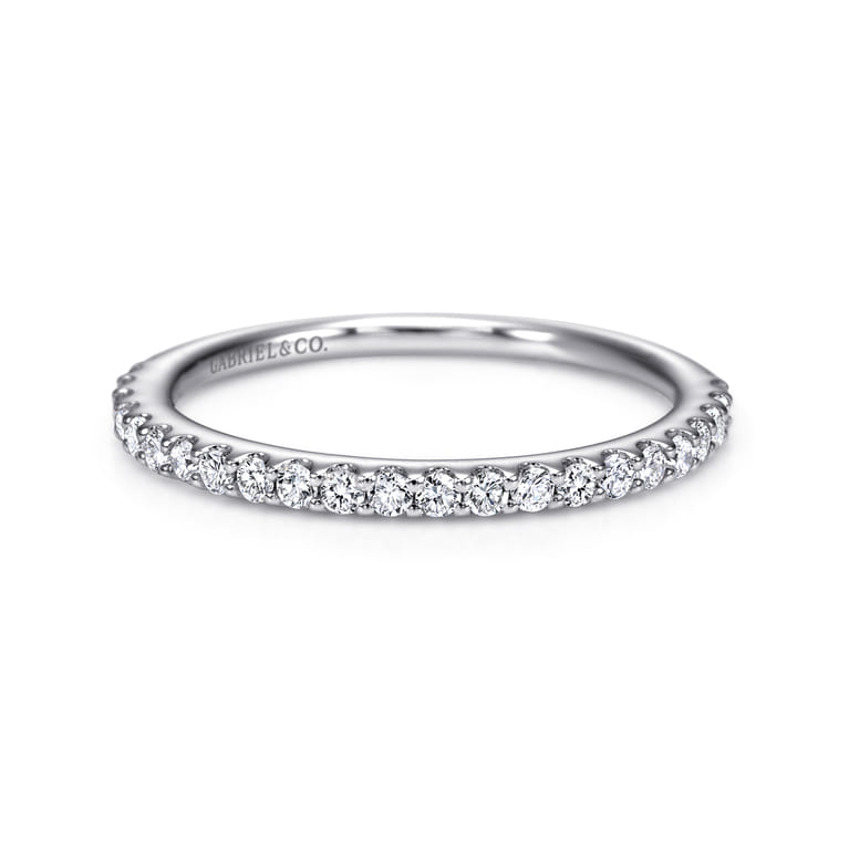 14K White Gold Diamond Matching Wedding Band - 0.27 ct - Shot 1