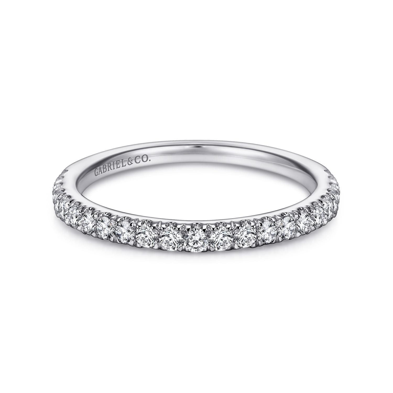 14K White Gold Diamond Matching Wedding Band - 0.35 ct - Shot 1