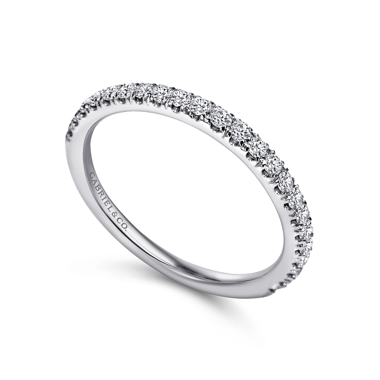 14K White Gold Diamond Matching Wedding Band - 0.35 ct - Shot 3
