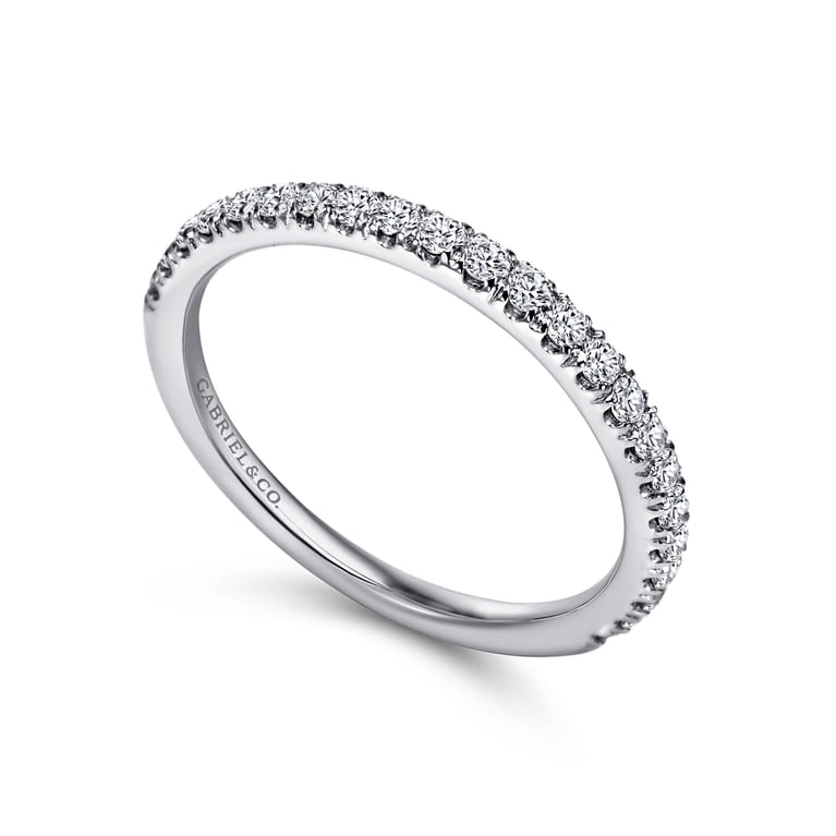 14K White Gold Diamond Matching Wedding Band - 0.35 ct - Shot 3