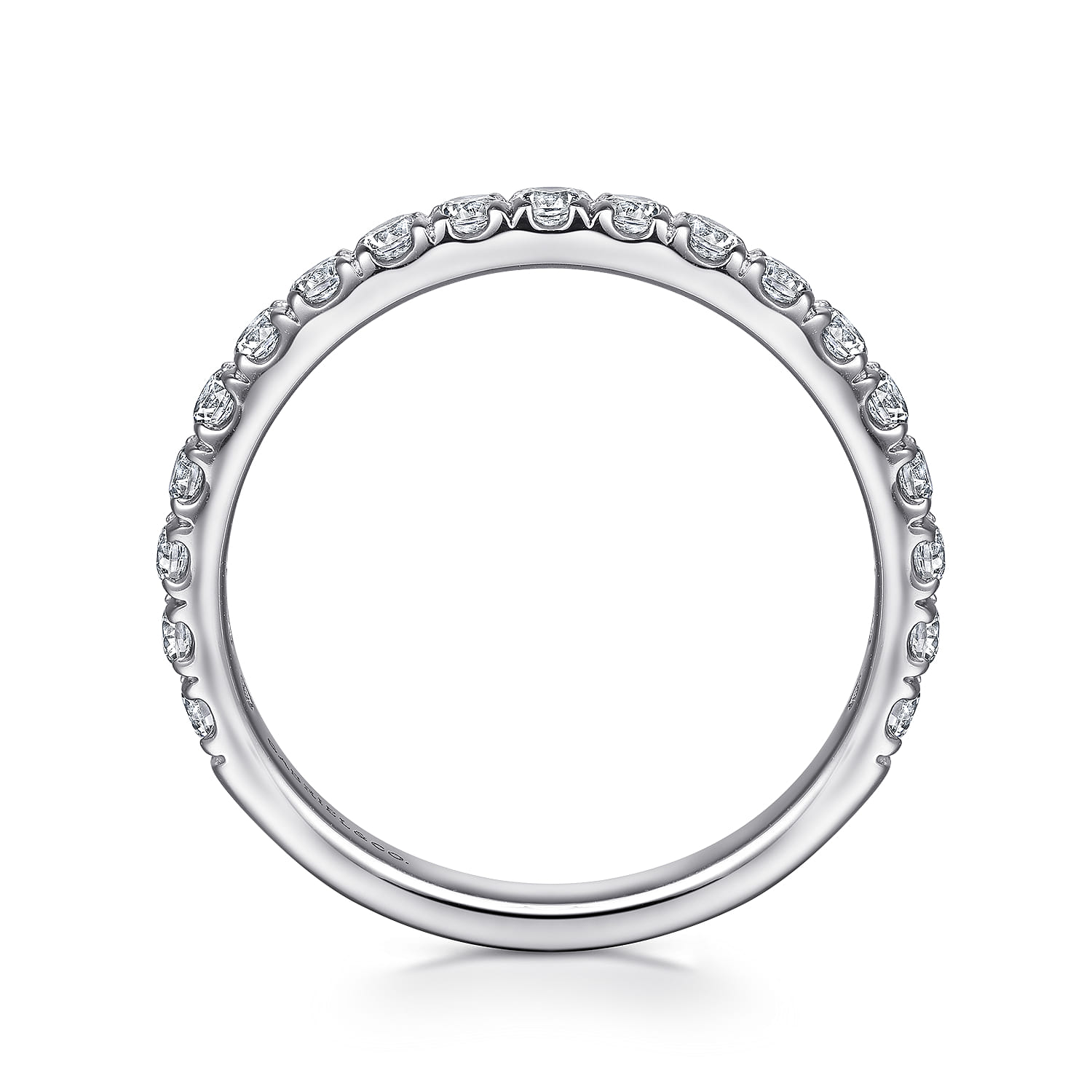 14K White Gold Diamond Matching Wedding Band - 0.63 ct - Shot 2