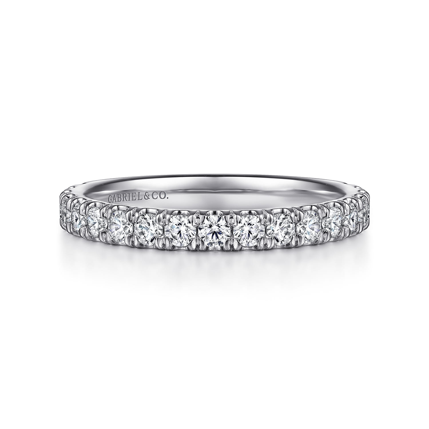 14K White Gold Diamond Matching Wedding Band - 0.63 ct - Shot 1