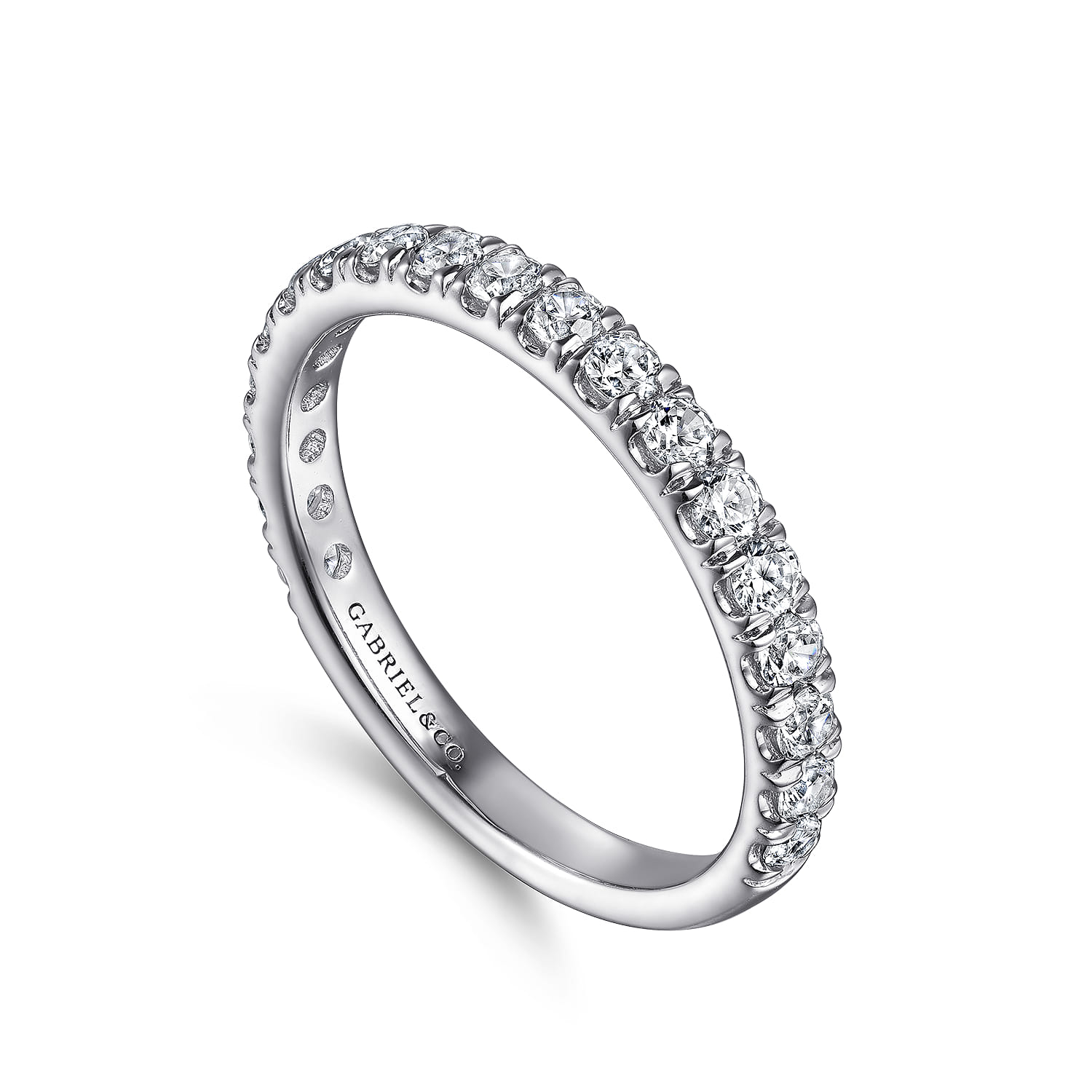 14K White Gold Diamond Matching Wedding Band - 0.63 ct - Shot 3