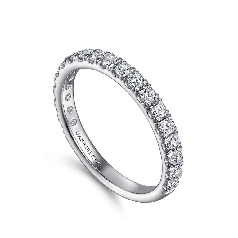 14K White Gold Diamond Matching Wedding Band - 0.63 ct - Shot 3
