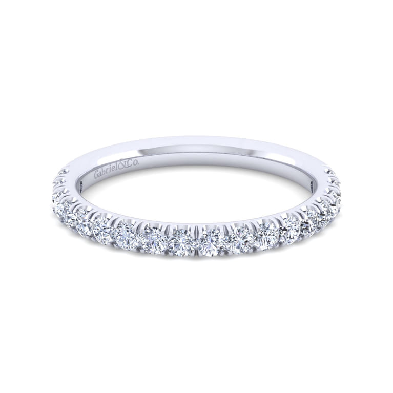 14K White Gold Diamond Matching Wedding Band - 0.51 ct - Shot 1
