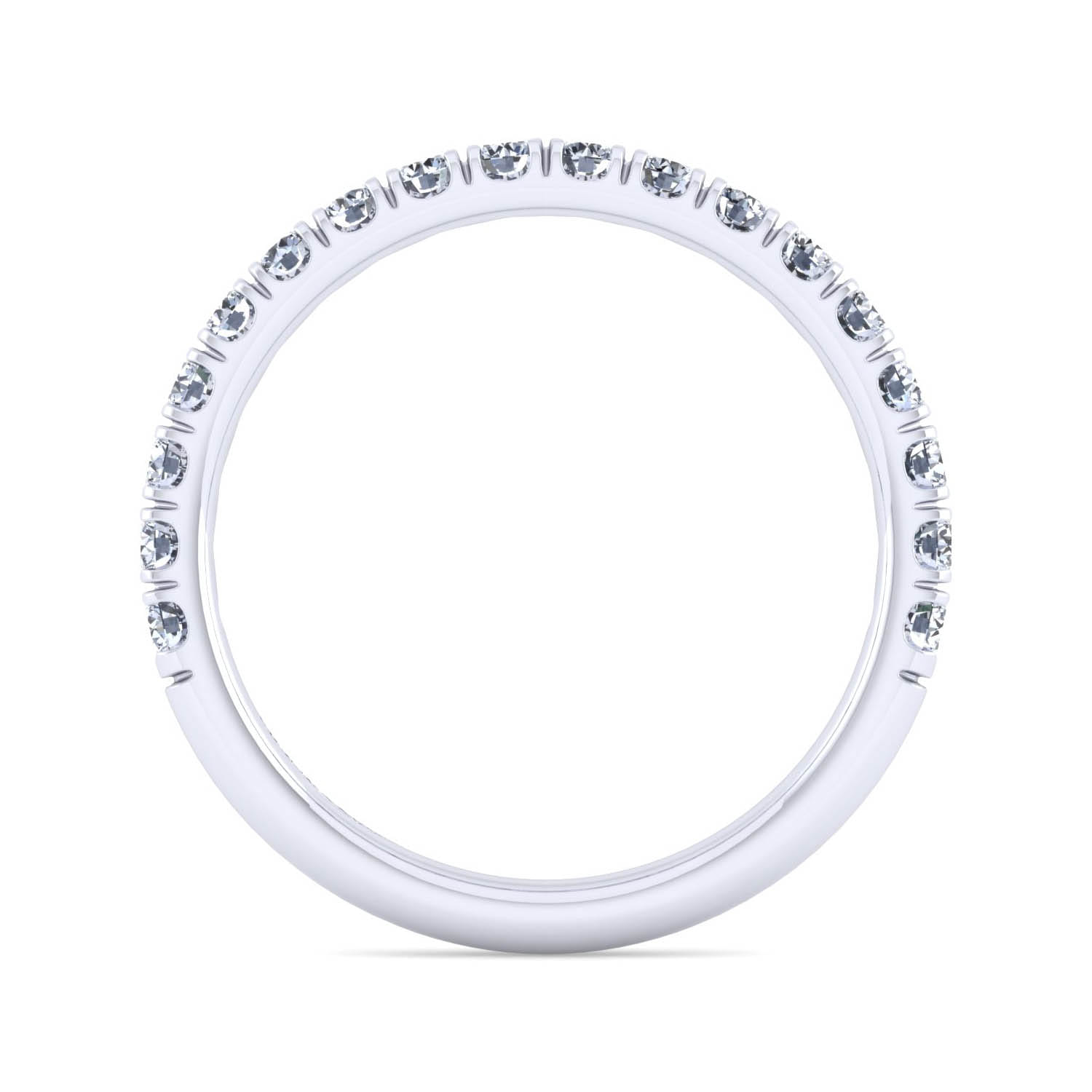 14K White Gold Diamond Matching Wedding Band - 0.51 ct - Shot 2