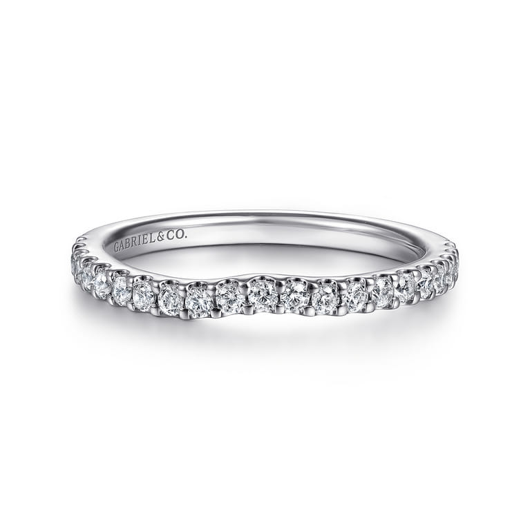 14K White Gold Diamond Matching Wedding Band - 0.3 ct - Shot 1