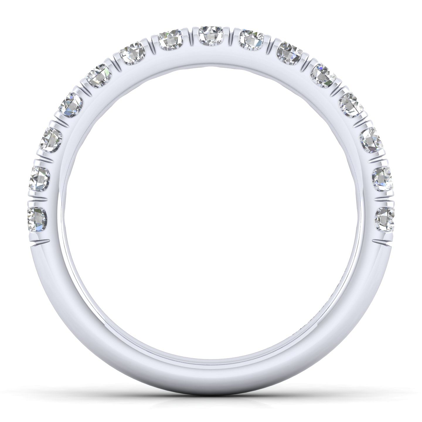 14K White Gold Diamond Matching Wedding Band - 0.64 ct - Shot 2