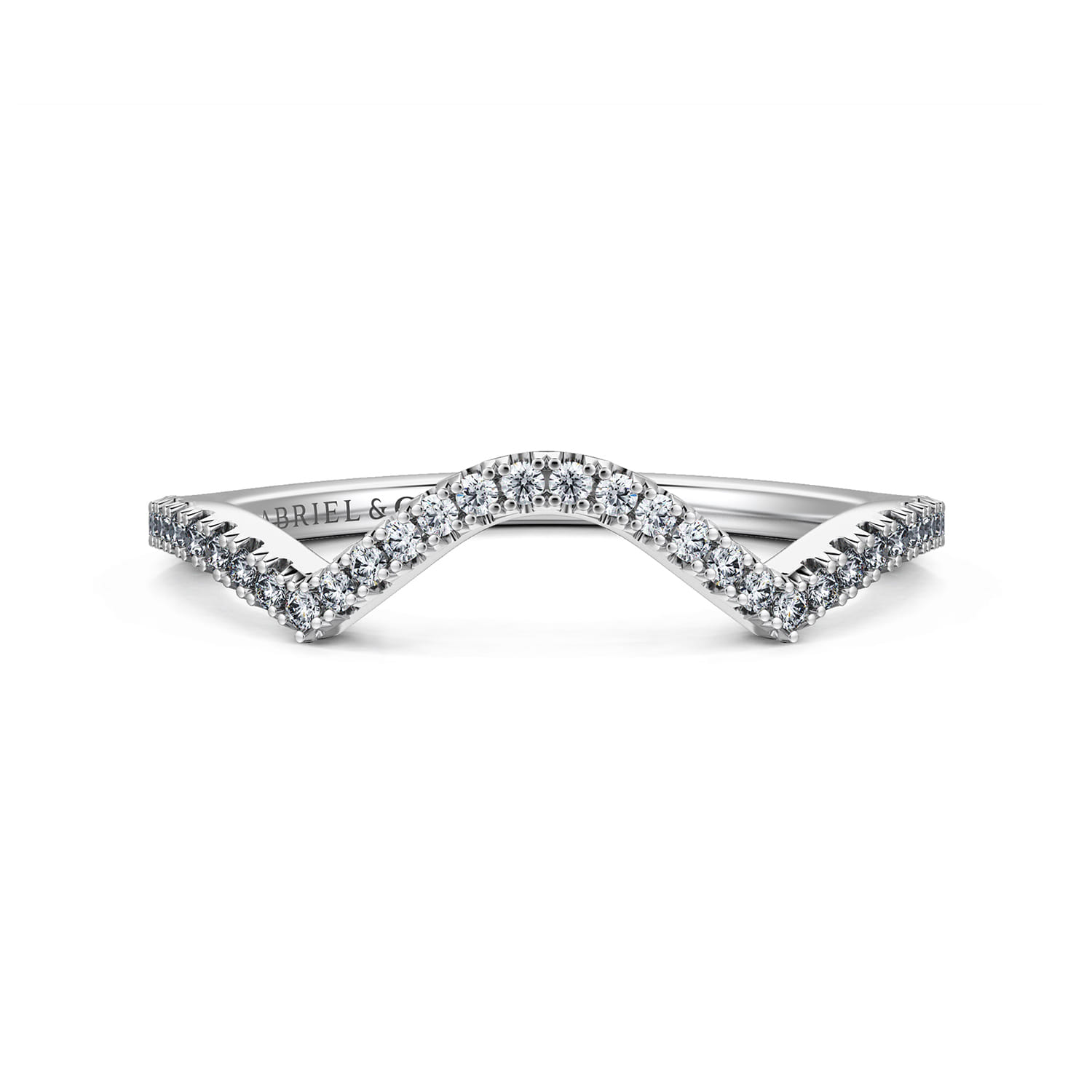 14K White Gold Diamond Matching Wedding Band - 0.15 ct - Shot 1