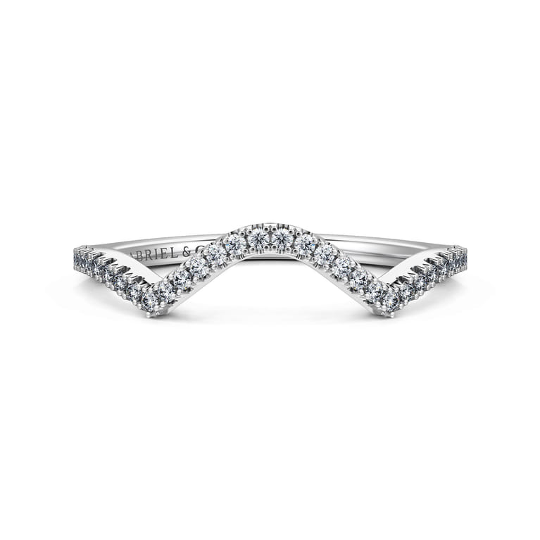 14K White Gold Diamond Matching Wedding Band - 0.15 ct - Shot 1