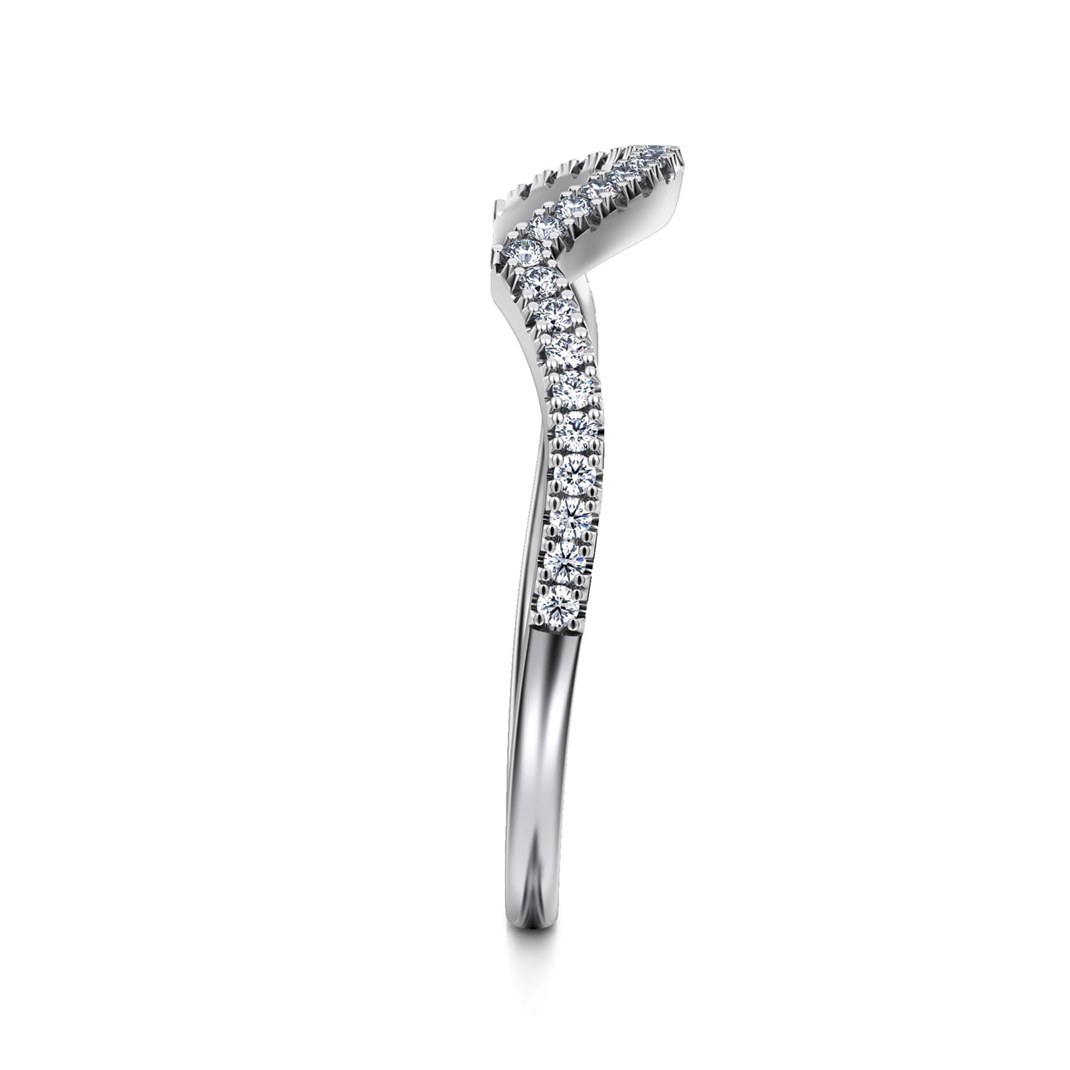 14K White Gold Diamond Matching Wedding Band - 0.15 ct - Shot 5