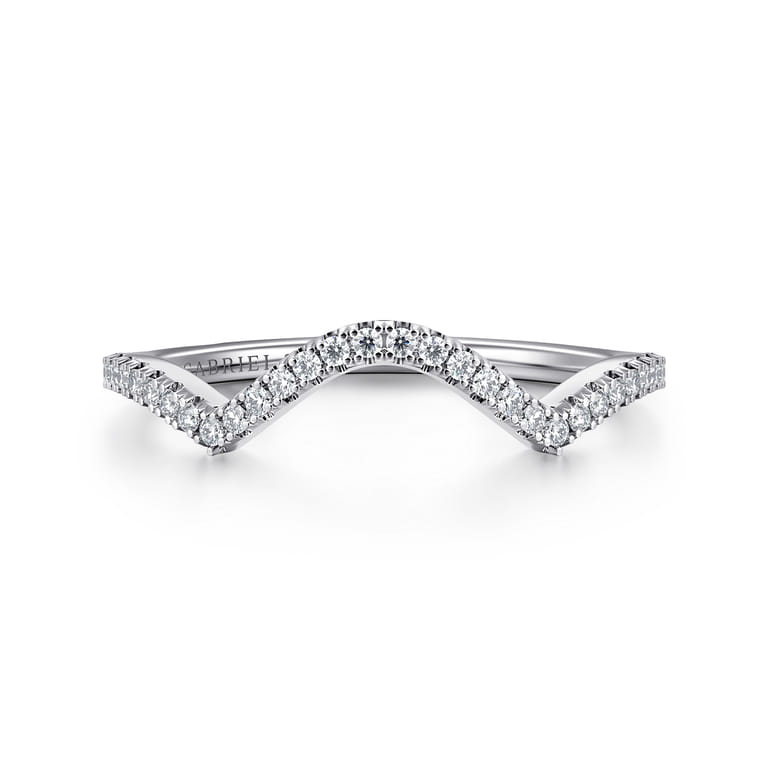 14K White Gold Diamond Matching Wedding Band - 0.15 ct - Shot 1