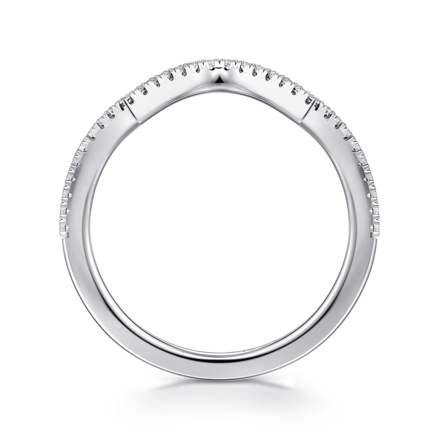 14K White Gold Diamond Matching Wedding Band - 0.15 ct - Shot 2