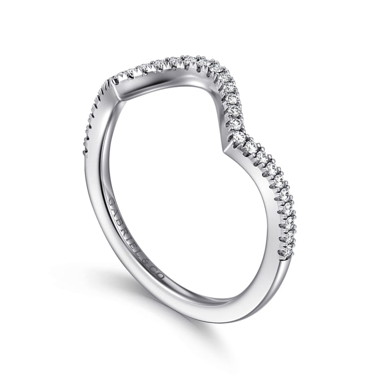 14K White Gold Diamond Matching Wedding Band - 0.15 ct - Shot 3