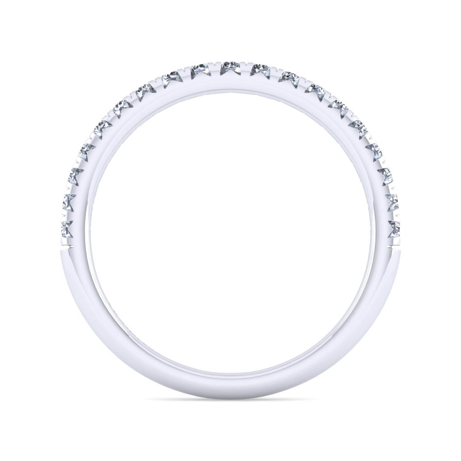 14K White Gold Diamond Matching Wedding Band - 0.32 ct - Shot 2