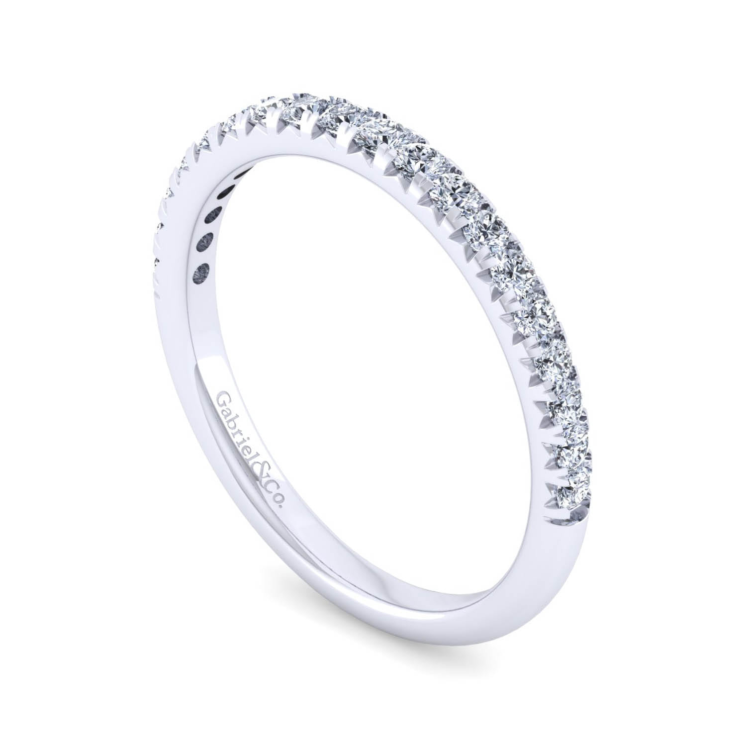 14K White Gold Diamond Matching Wedding Band - 0.32 ct - Shot 3